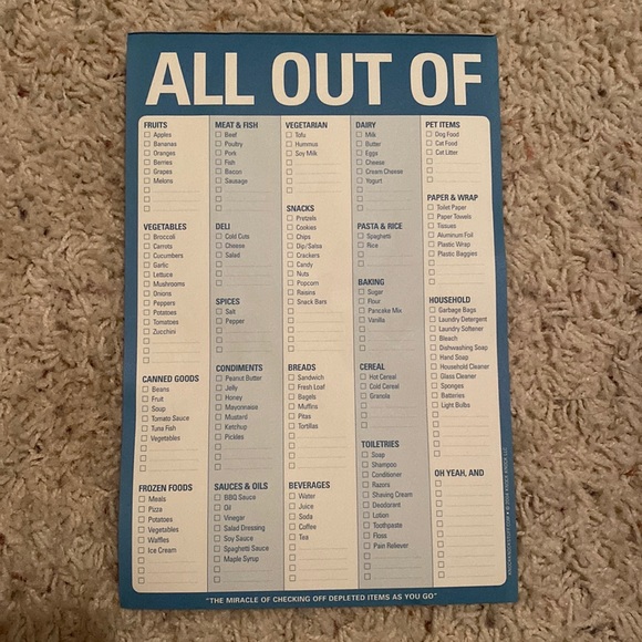 All Out Of Grocery List - Picture 1 of 2